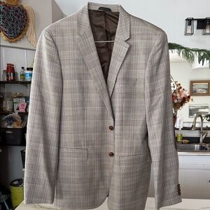 Hugo Boss Beige Plaid Blazer